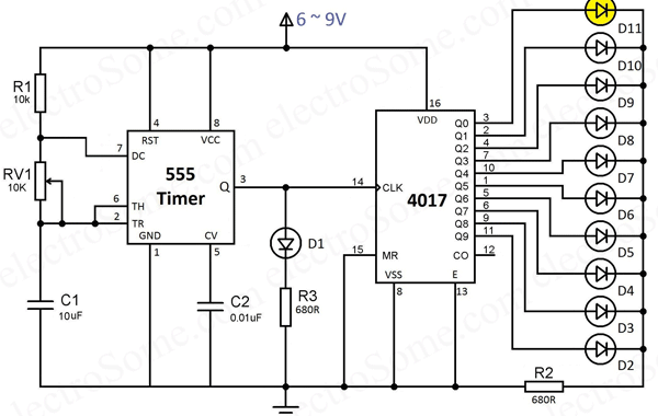 LED-Chaser-using-555-Timer-and-4017-IC-Working ⋆ Gianghm