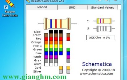 Resistor Color Coder v2.1- phần mềm đọc giá trị của điện trở cắm và trở dán