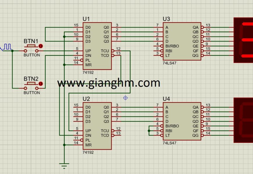 Mạch Đếm Tiến Lùi Từ 00 Đến 99 Dùng IC 74192